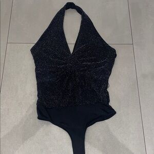 Stradivarius Black Glitter Bodysuit